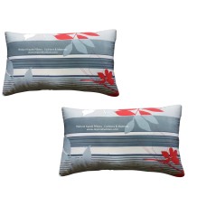 Pillows Set 2 filled with Kapok Silk cotton ( Ilavam Panju ) Grey Line 22 x 12"  - No Chemical , No Sponge , No Rubber ,No recron, No Foam 